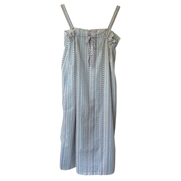 Lanz Of Salzburg Other - Vintage Lanz of Salzburg Floral Striped Nightgown British Hong Kong Blue White